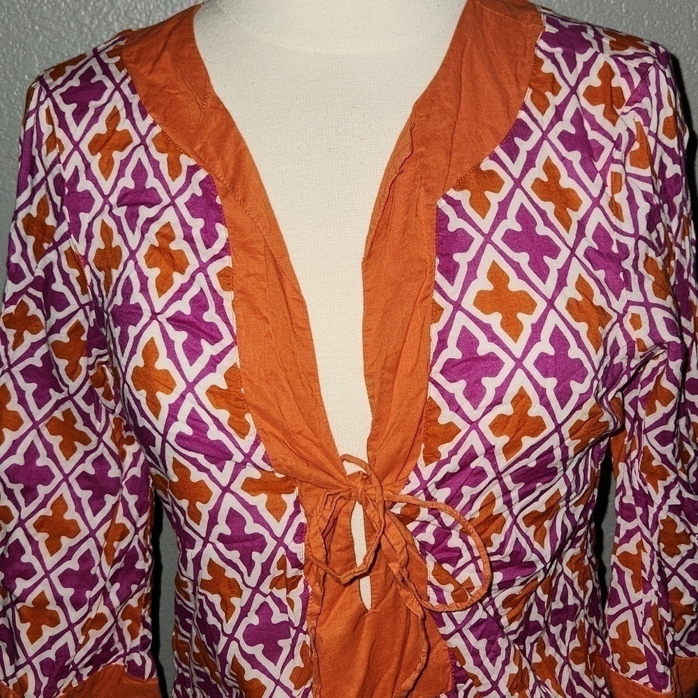 Banana Republic Orange/Purple Swimsuit Cover up or Tunic Size Small - Picture 2 of 7